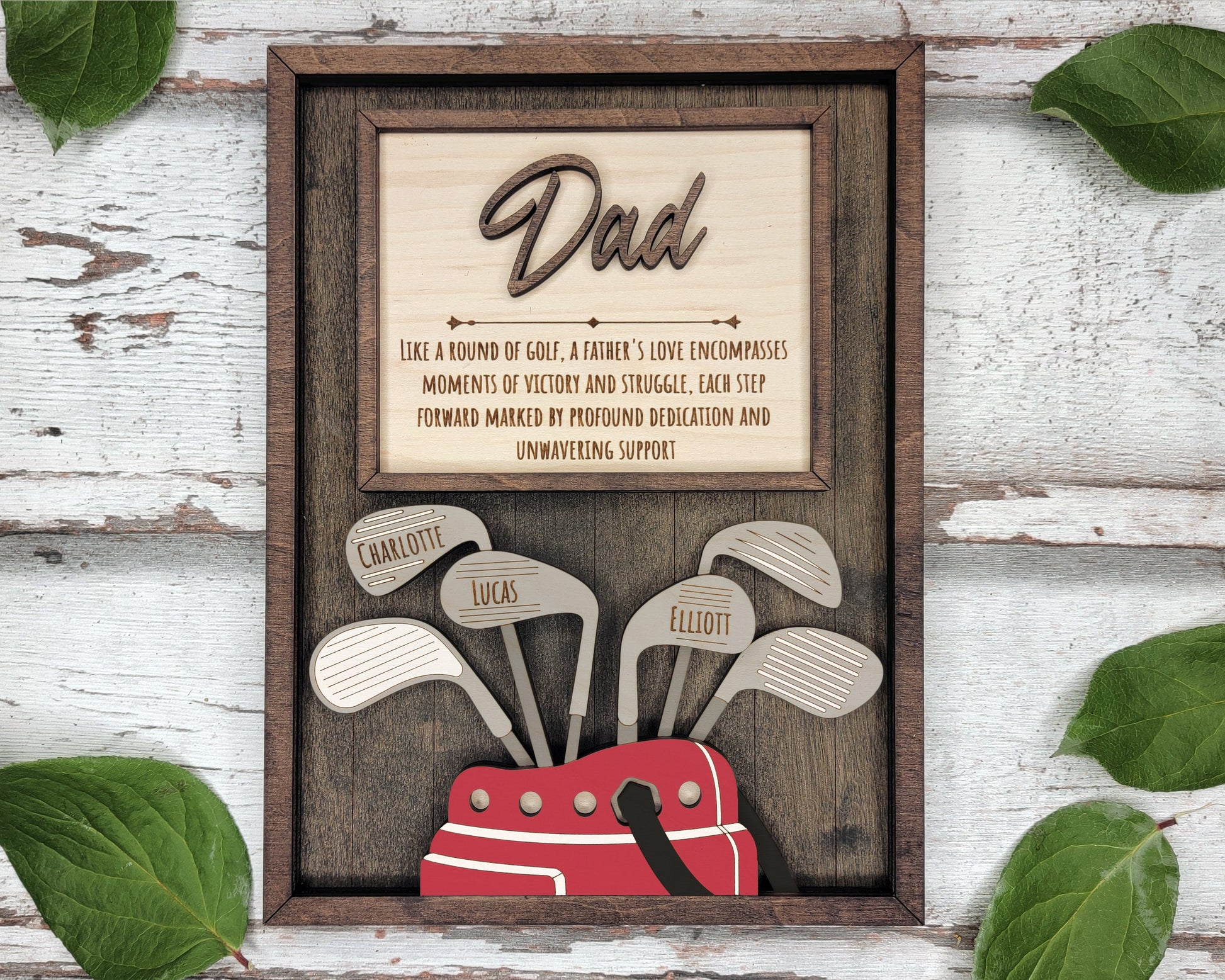 Dad's Golf Signage - 1-6 Name - 8 variations of 'Dad' - Tested on Glowforge, Xtool & Lightburn