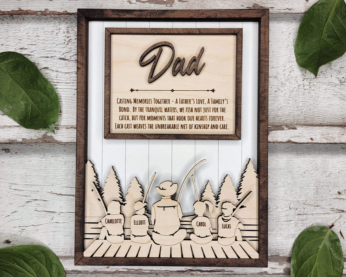 Dad's Fishing Signage - 1-6 Name - 8 variations of 'Dad' - Tested on Glowforge, Xtool & Lightburn