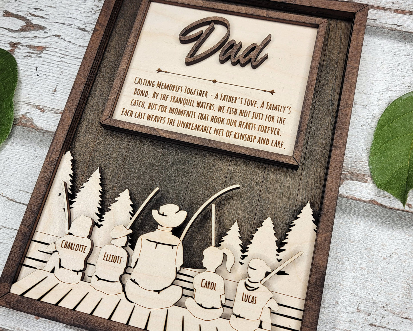 Dad's Fishing Signage - 1-6 Name - 8 variations of 'Dad' - Tested on Glowforge, Xtool & Lightburn