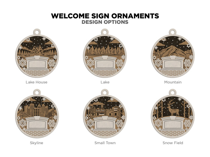 Welcome Sign Ornament Collection - 17 Design Themes Included - 4 Variations of each - SVG, PDF, AI File types - Works With All Lasers