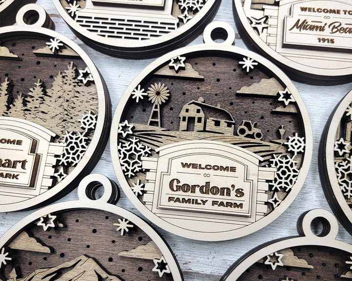 Welcome Sign Ornament Collection - 17 Design Themes Included - 4 Variations of each - SVG, PDF, AI File types - Works With All Lasers
