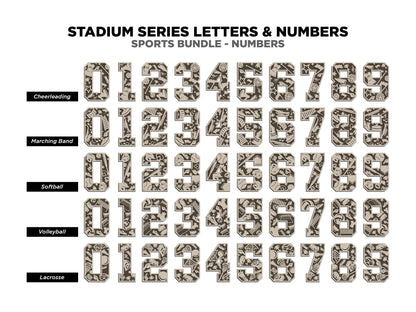 Stadium Series Letters and Numbers Expansion Bundle - Customizable and Non Customizable options - Tested on Glowforge, Xtool & Lightburn