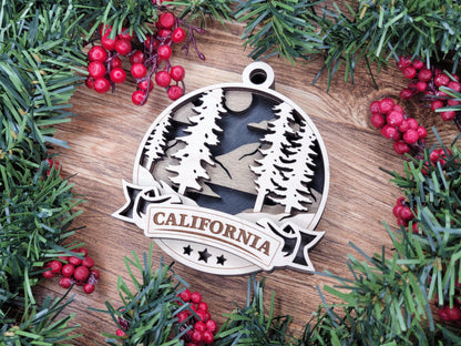 California Discover America Set - Includes Ornaments, Signage & Key Hanger - SVG, PDF, AI File types - Works With All Lasers