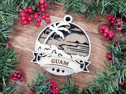 Guam Discover America Set - Includes Ornaments, Signage & Key Hanger - SVG, PDF, AI File types - Works With All Lasers