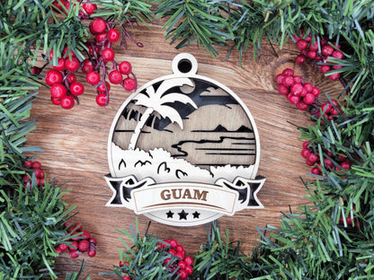 Guam Discover America Set - Includes Ornaments, Signage & Key Hanger - SVG, PDF, AI File types - Works With All Lasers