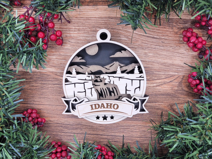 Idaho Discover America Set - Includes Ornaments, Signage & Key Hanger - SVG, PDF, AI File types - Works With All Lasers