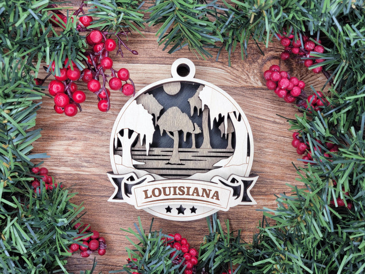 Louisiana Discover America Set - Includes Ornaments, Signage & Key Hanger - SVG, PDF, AI File types - Works With All Lasers