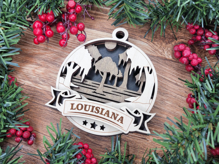 Louisiana Discover America Set - Includes Ornaments, Signage & Key Hanger - SVG, PDF, AI File types - Works With All Lasers