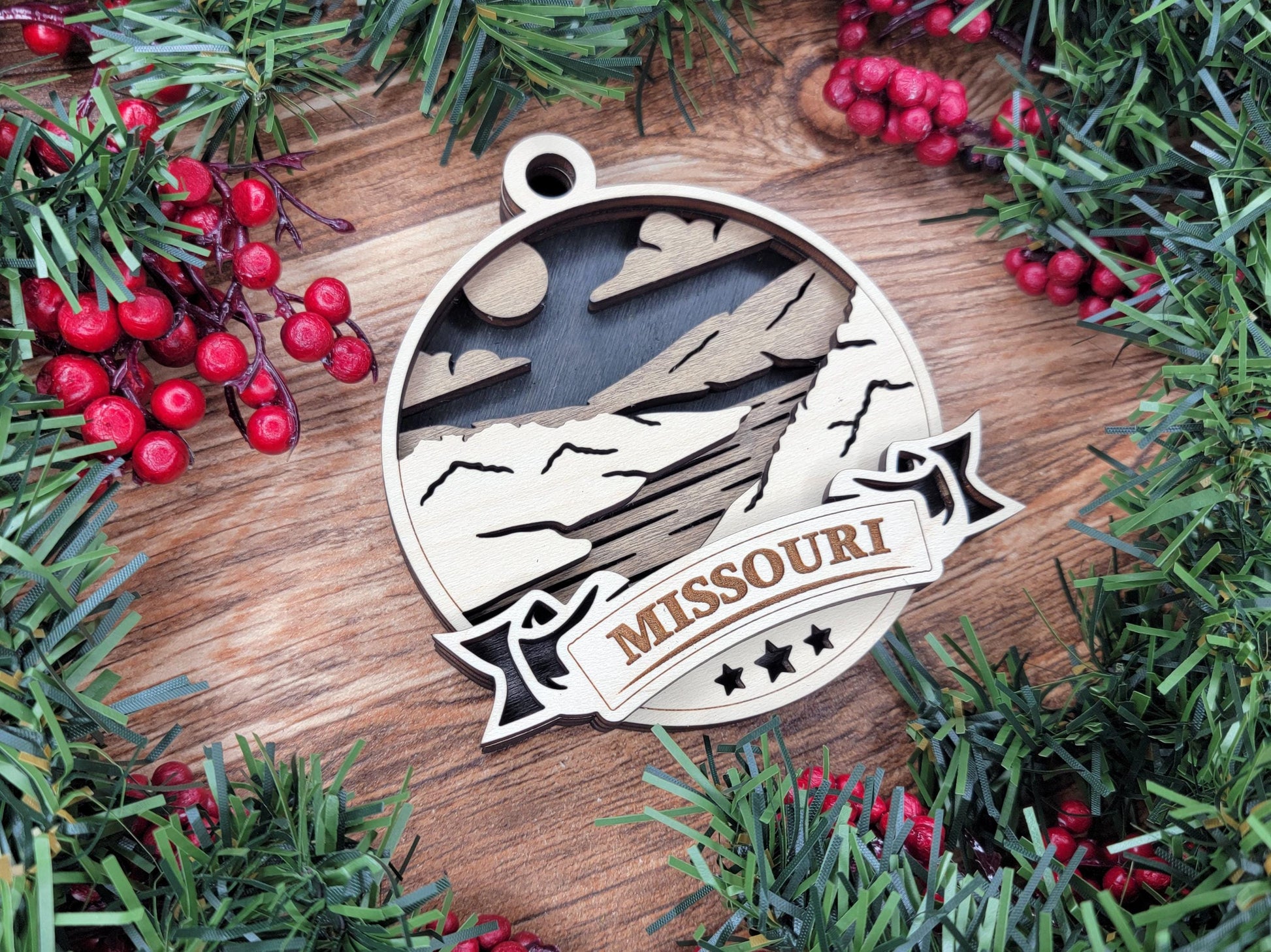 Missouri Discover America Set - Includes Ornaments, Signage & Key Hanger - SVG, PDF, AI File types - Works With All Lasers