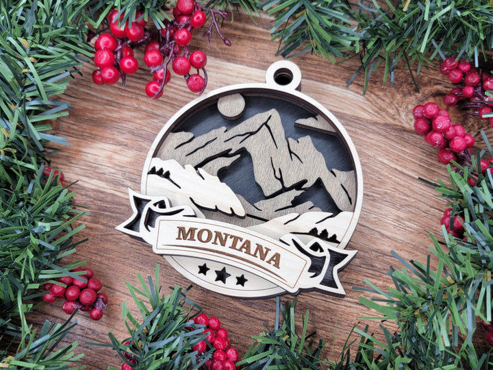 Montana Discover America Set - Includes Ornaments, Signage & Key Hanger - SVG, PDF, AI File types - Works With All Lasers