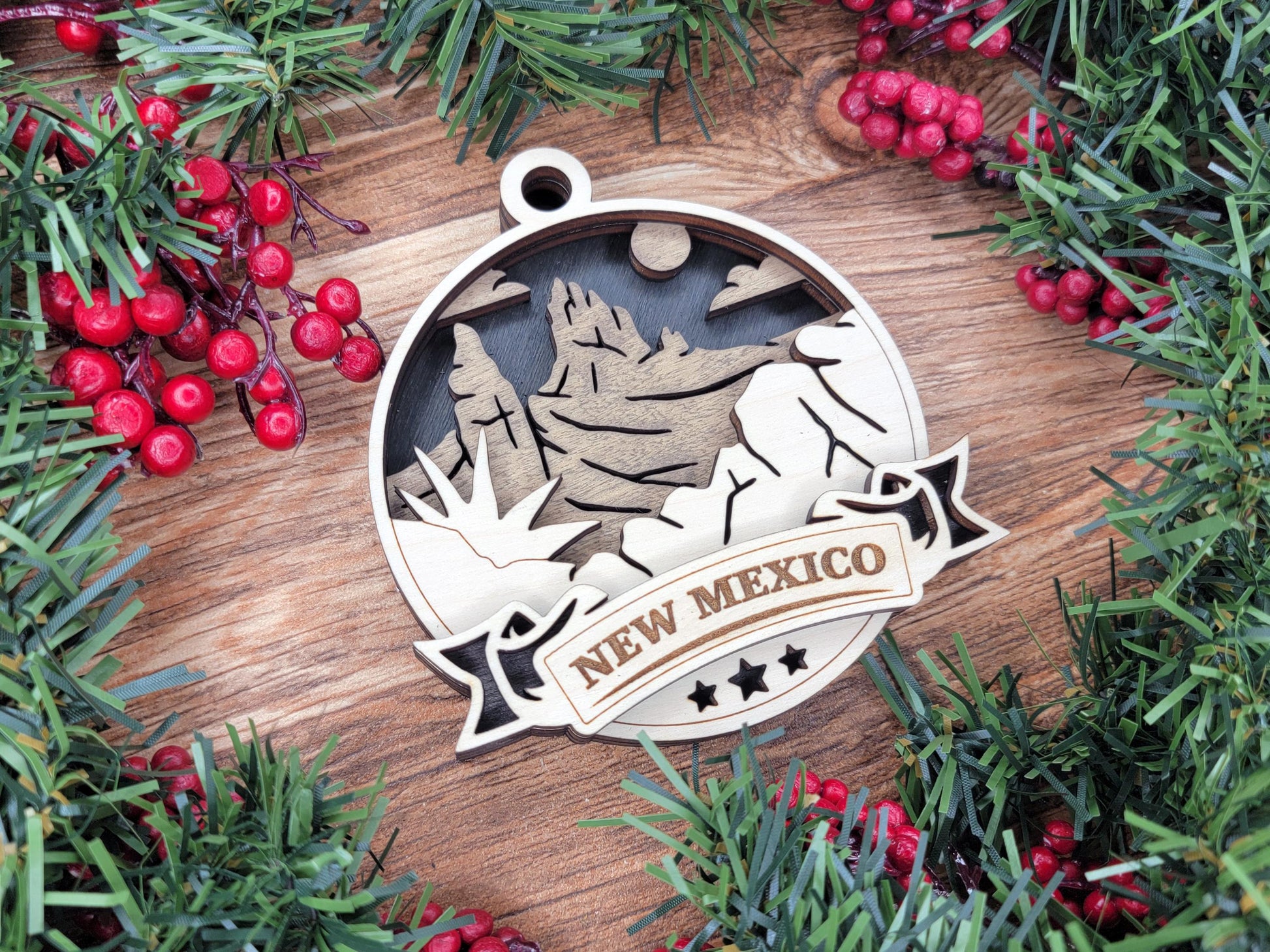 New Mexico Discover America Set - Includes Ornaments, Signage & Key Hanger - SVG, PDF, AI File types - Works With All Lasers