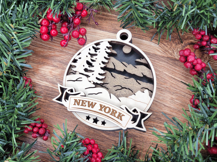 New York Discover America Set - Includes Ornaments, Signage & Key Hanger - SVG, PDF, AI File types - Works With All Lasers