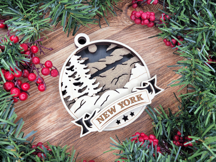 New York Discover America Set - Includes Ornaments, Signage & Key Hanger - SVG, PDF, AI File types - Works With All Lasers