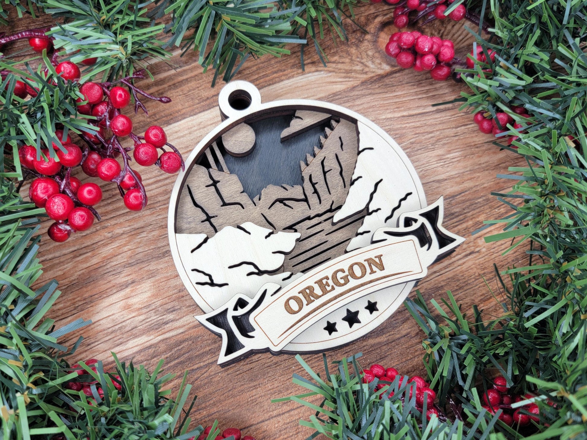 Oregon Discover America Set - Includes Ornaments, Signage & Key Hanger - SVG, PDF, AI File types - Works With All Lasers