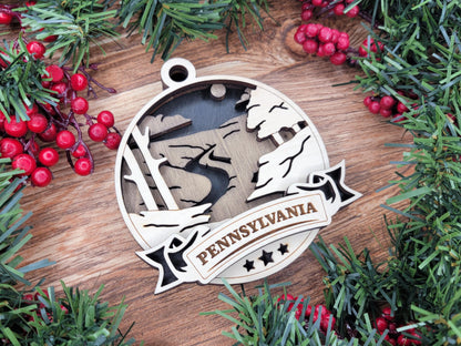 Pennsylvania Discover America Set - Includes Ornaments, Signage & Key Hanger - SVG, PDF, AI File types - Works With All Lasers