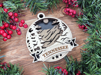 Tennessee Discover America Set - Includes Ornaments, Signage & Key Hanger - SVG, PDF, AI File types - Works With All Lasers