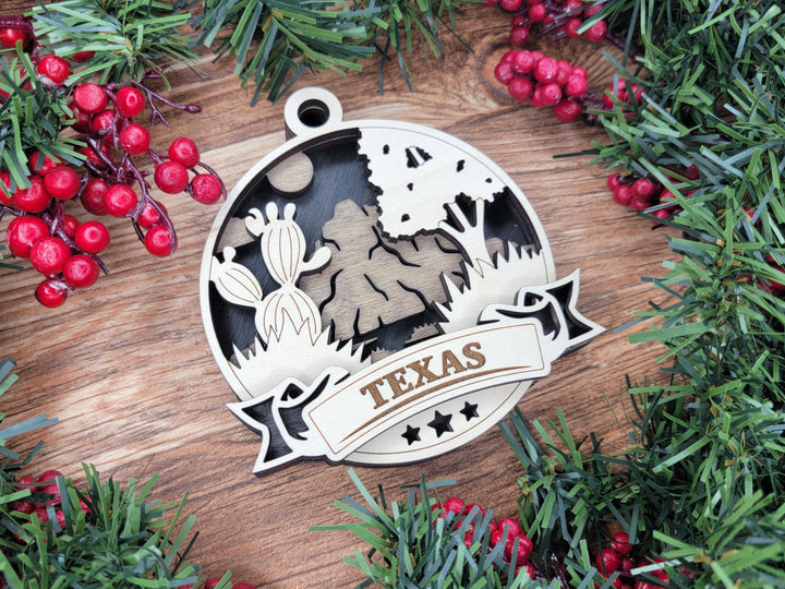 Texas Discover America Set - Includes Ornaments, Signage & Key Hanger - SVG, PDF, AI File types - Works With All Lasers