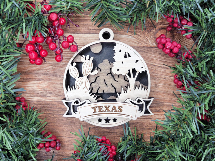 Texas Discover America Set - Includes Ornaments, Signage & Key Hanger - SVG, PDF, AI File types - Works With All Lasers