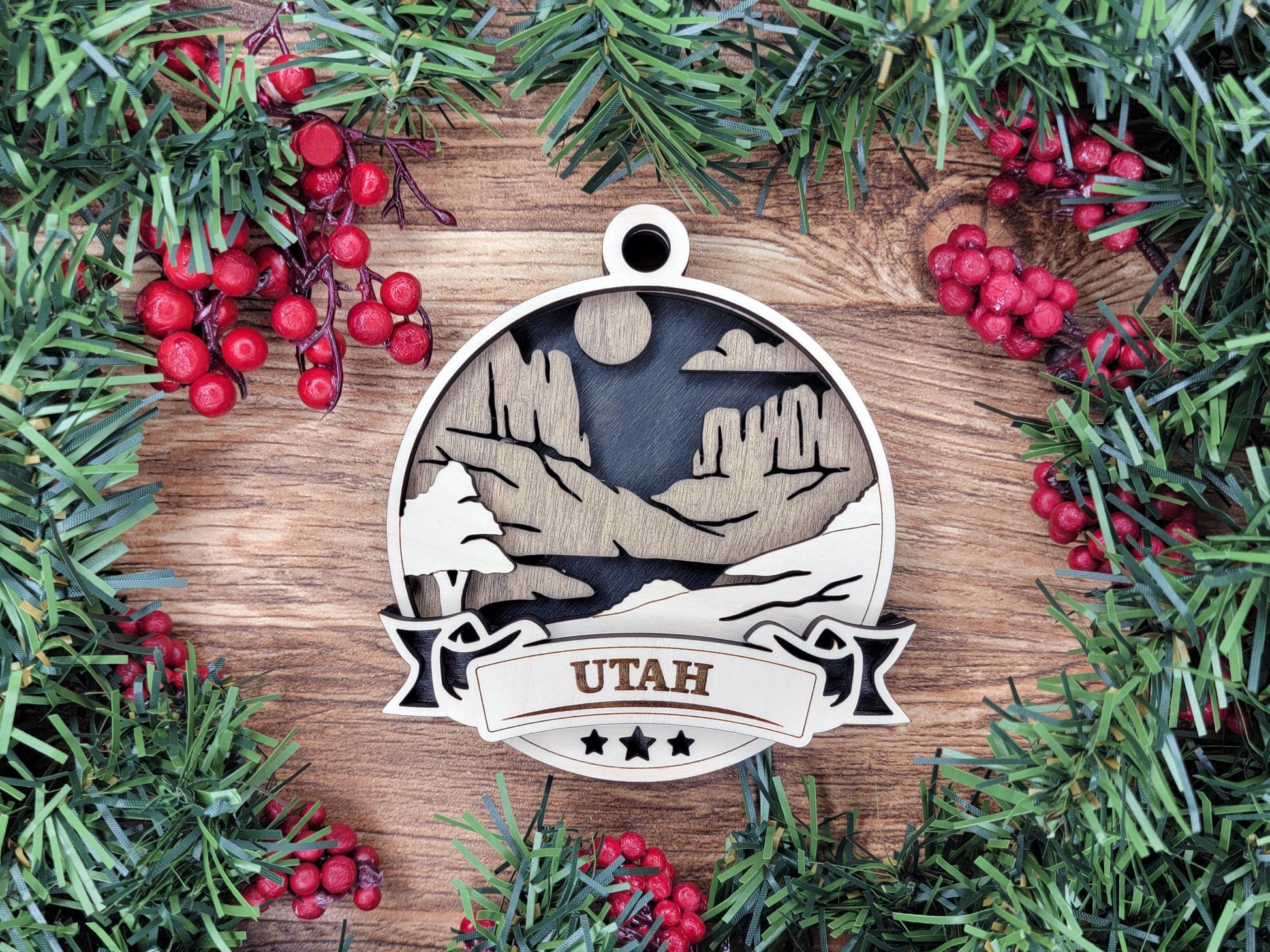 Utah Discover America Set - Includes Ornaments, Signage & Key Hanger - SVG, PDF, AI File types - Works With All Lasers