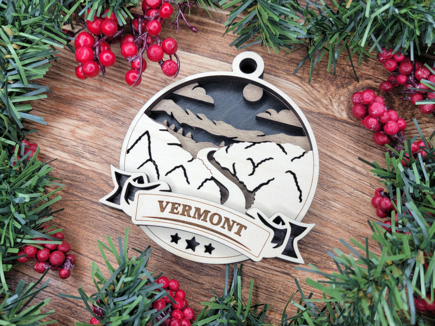 Vermont America Set - Includes Ornaments, Signage & Key Hanger - SVG, PDF, AI File types - Works With All Lasers