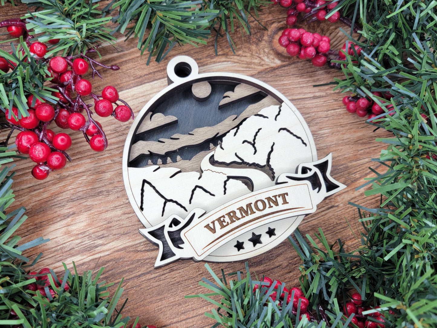 Vermont America Set - Includes Ornaments, Signage & Key Hanger - SVG, PDF, AI File types - Works With All Lasers