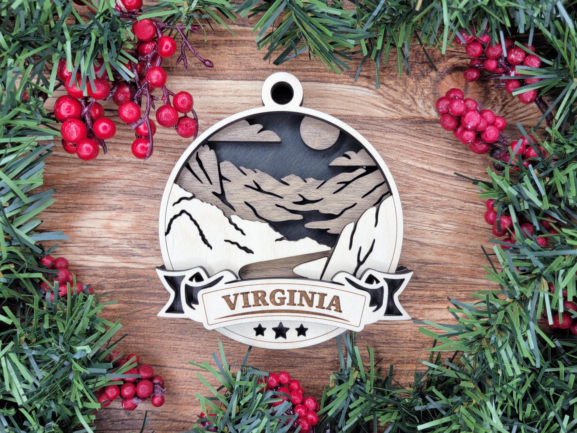 Virginia America Set - Includes Ornaments, Signage & Key Hanger - SVG, PDF, AI File types - Works With All Lasers