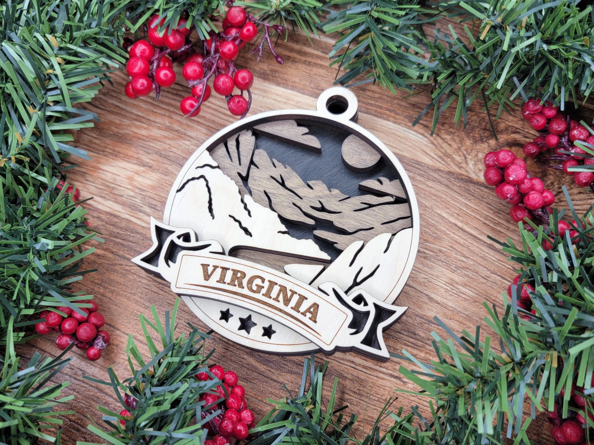 Virginia America Set - Includes Ornaments, Signage & Key Hanger - SVG, PDF, AI File types - Works With All Lasers