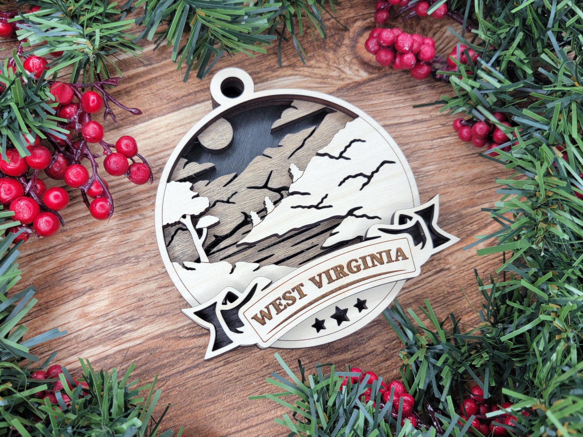 West Virginia America Set - Includes Ornaments, Signage & Key Hanger - SVG, PDF, AI File types - Works With All Lasers