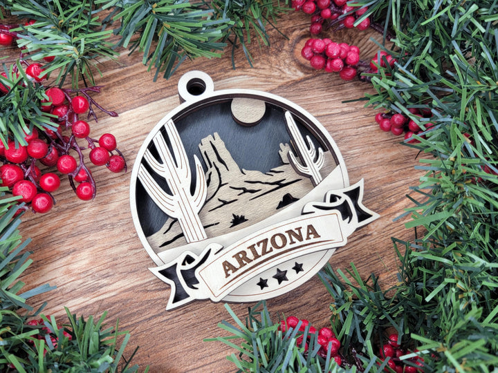 Arizona America Set - Includes Ornaments, Signage & Key Hanger - SVG, PDF, AI File types - Works With All Lasers