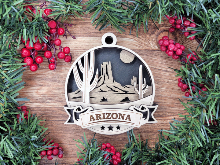 Arizona America Set - Includes Ornaments, Signage & Key Hanger - SVG, PDF, AI File types - Works With All Lasers