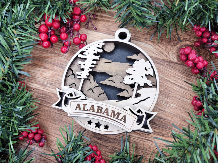 Alabama Discover America Set - Includes Ornaments, Signage & Key Hanger - SVG, PDF, AI File types - Works With All Lasers