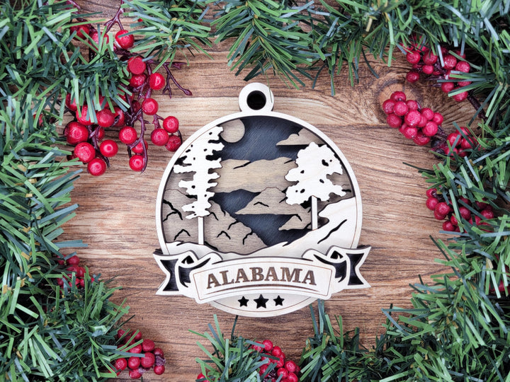 Alabama Discover America Set - Includes Ornaments, Signage & Key Hanger - SVG, PDF, AI File types - Works With All Lasers
