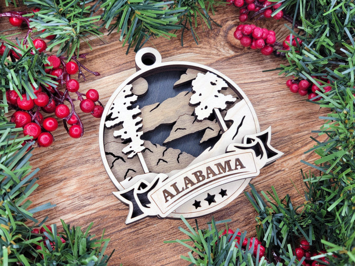 Alabama Discover America Set - Includes Ornaments, Signage & Key Hanger - SVG, PDF, AI File types - Works With All Lasers