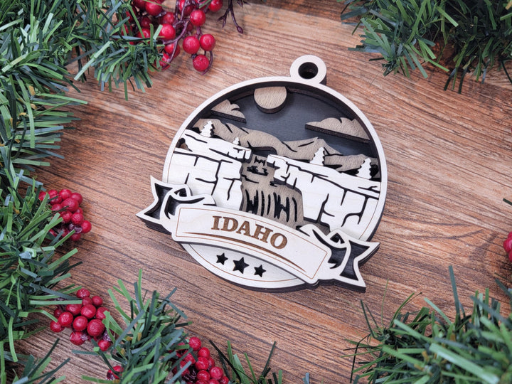 Idaho Discover America Set - Includes Ornaments, Signage & Key Hanger - SVG, PDF, AI File types - Works With All Lasers