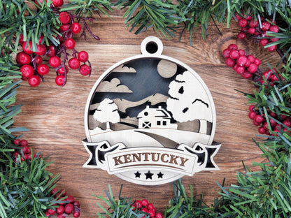 Kentucky Discover America Set - Includes Ornaments, Signage & Key Hanger - SVG, PDF, AI File types - Works With All Lasers