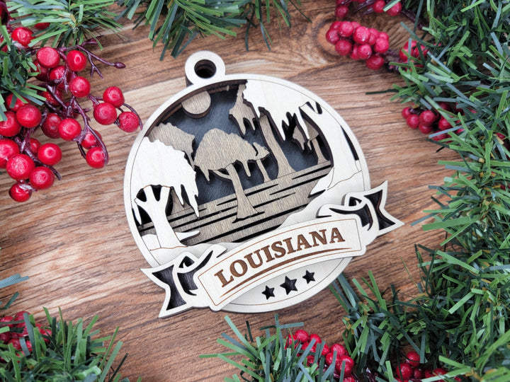 Louisiana Discover America Set - Includes Ornaments, Signage & Key Hanger - SVG, PDF, AI File types - Works With All Lasers
