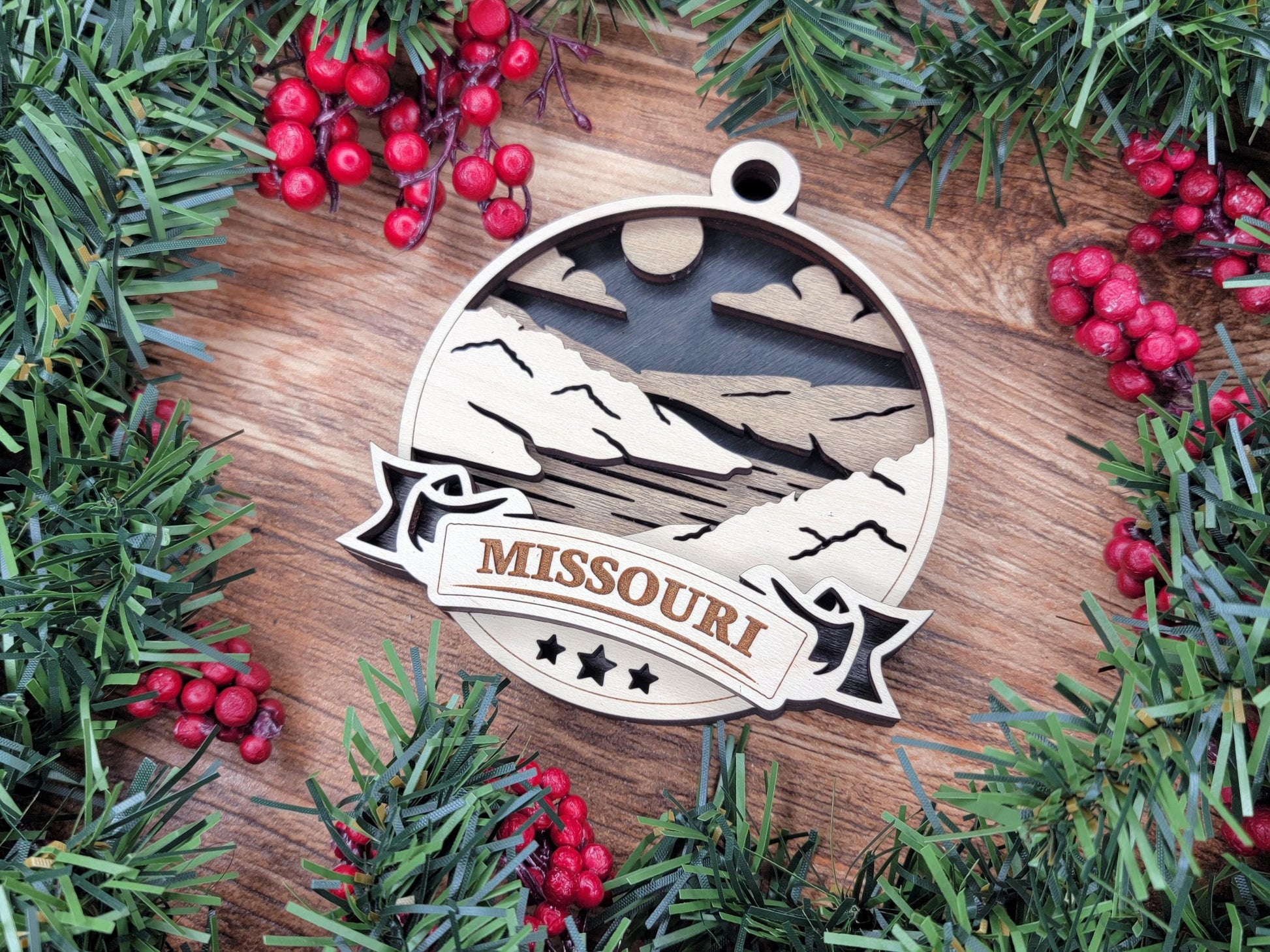 Missouri Discover America Set - Includes Ornaments, Signage & Key Hanger - SVG, PDF, AI File types - Works With All Lasers