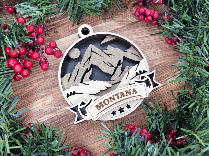 Montana Discover America Set - Includes Ornaments, Signage & Key Hanger - SVG, PDF, AI File types - Works With All Lasers