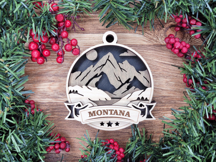 Montana Discover America Set - Includes Ornaments, Signage & Key Hanger - SVG, PDF, AI File types - Works With All Lasers