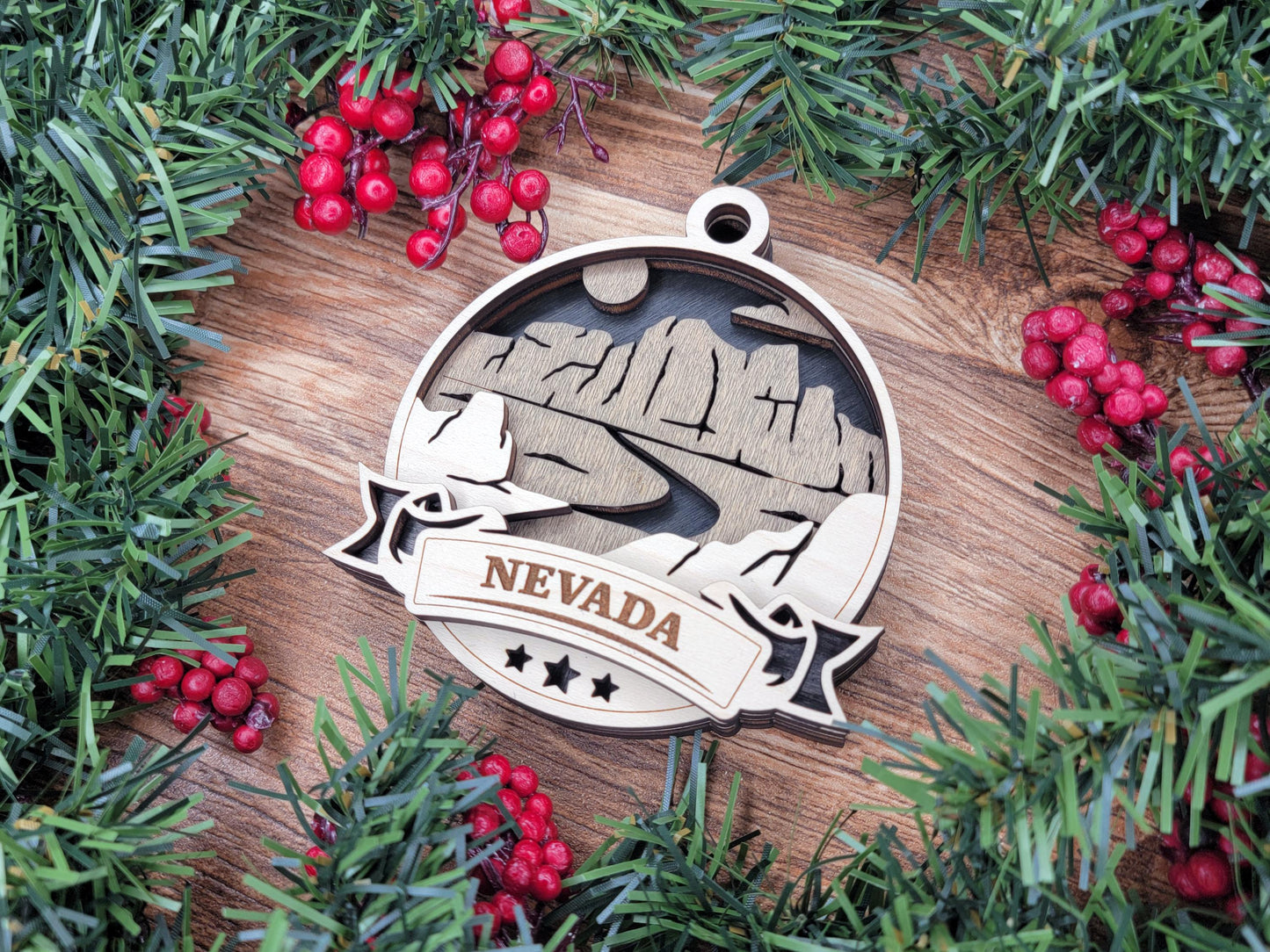 Nevada Discover America Set - Includes Ornaments, Signage & Key Hanger - SVG, PDF, AI File types - Works With All Lasers