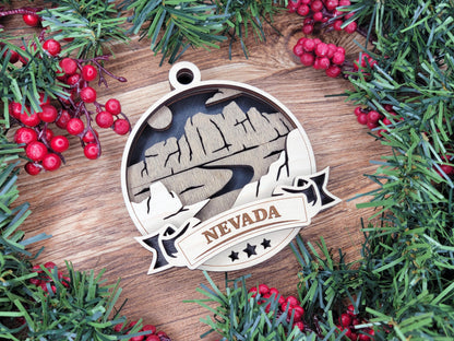 Nevada Discover America Set - Includes Ornaments, Signage & Key Hanger - SVG, PDF, AI File types - Works With All Lasers