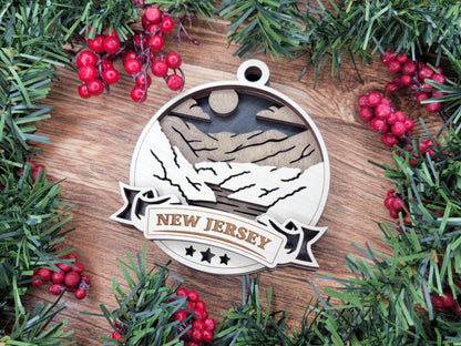 New Jersey Discover America Set - Includes Ornaments, Signage & Key Hanger - SVG, PDF, AI File types - Works With All Lasers