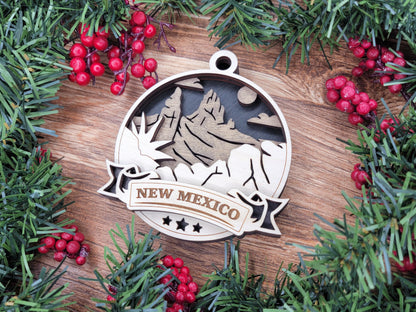 New Mexico Discover America Set - Includes Ornaments, Signage & Key Hanger - SVG, PDF, AI File types - Works With All Lasers