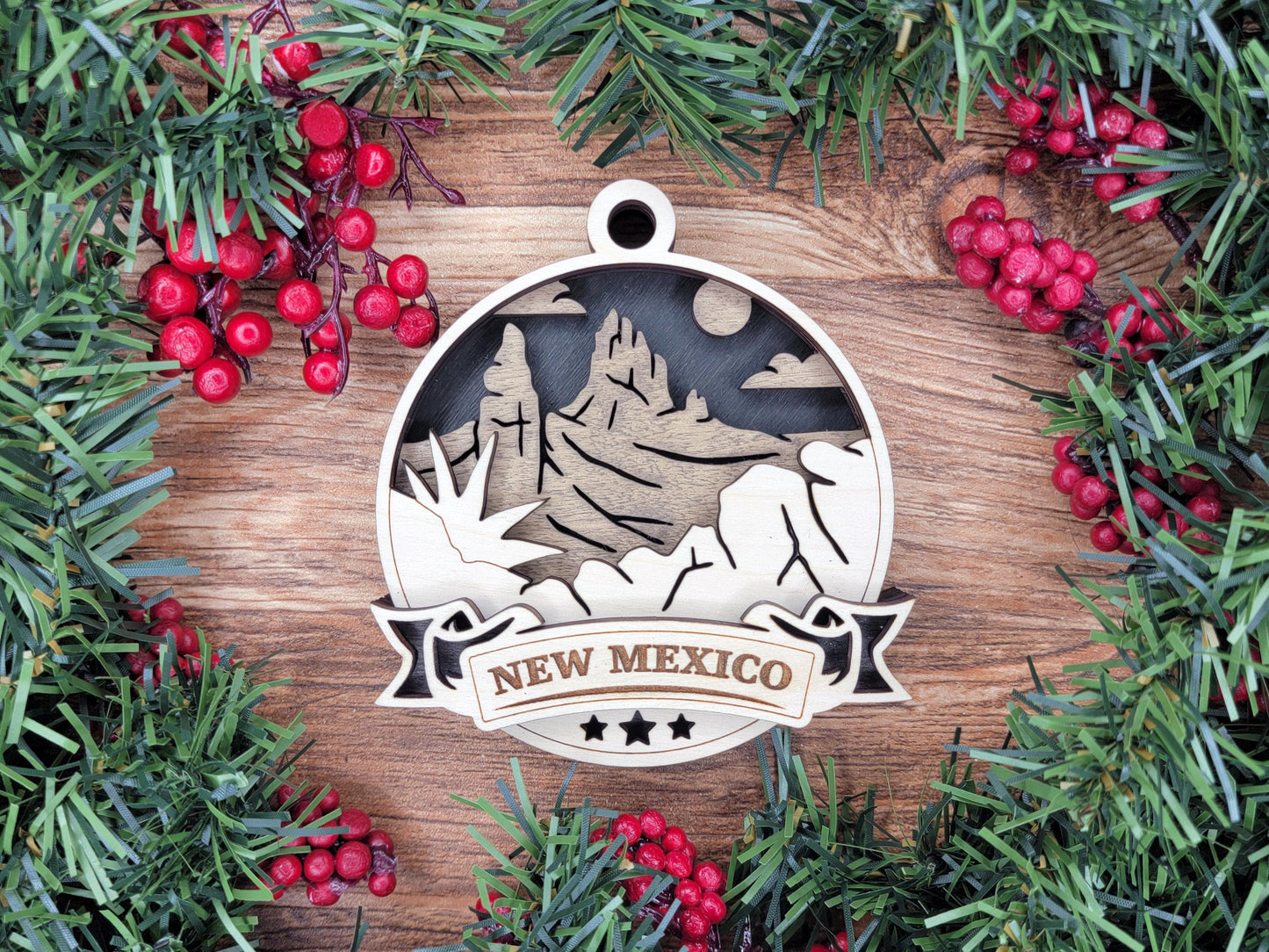 New Mexico Discover America Set - Includes Ornaments, Signage & Key Hanger - SVG, PDF, AI File types - Works With All Lasers