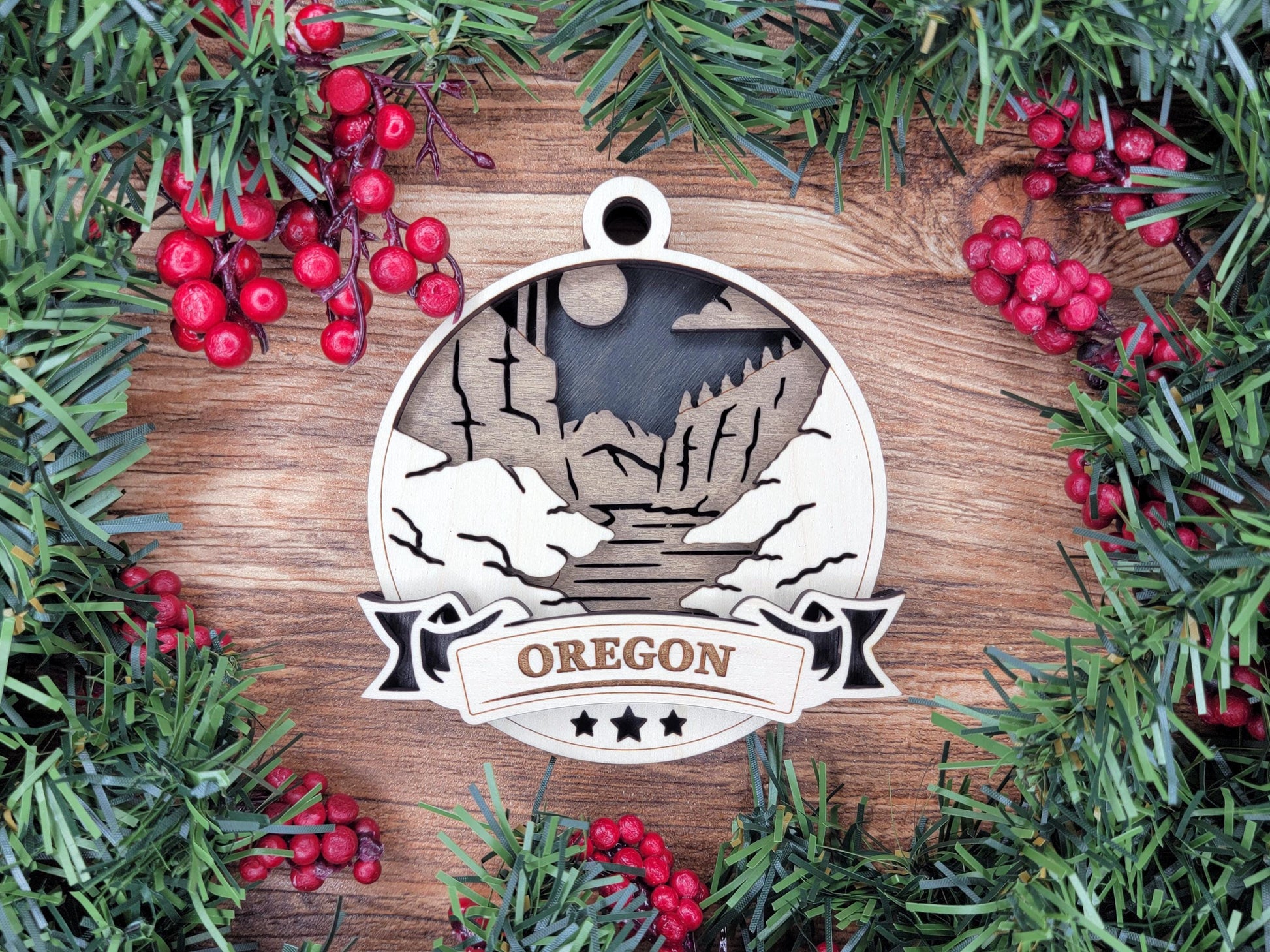 Oregon Discover America Set - Includes Ornaments, Signage & Key Hanger - SVG, PDF, AI File types - Works With All Lasers