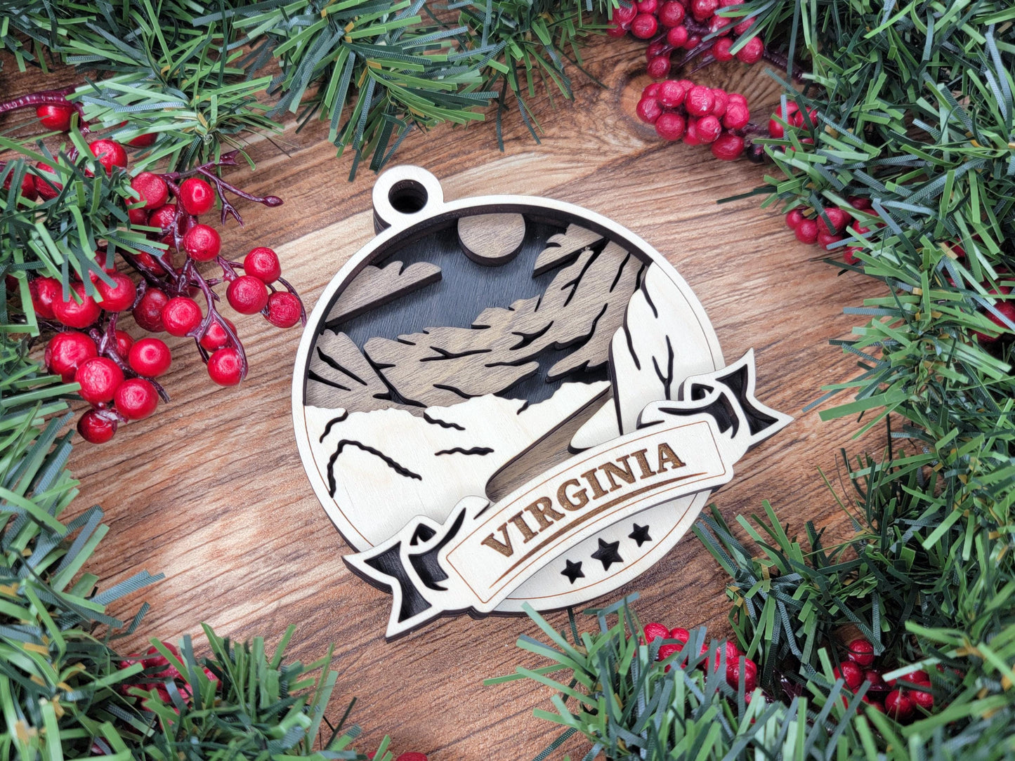 Virginia America Set - Includes Ornaments, Signage & Key Hanger - SVG, PDF, AI File types - Works With All Lasers