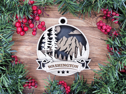 Washington America Set - Includes Ornaments, Signage & Key Hanger - SVG, PDF, AI File types - Works With All Lasers