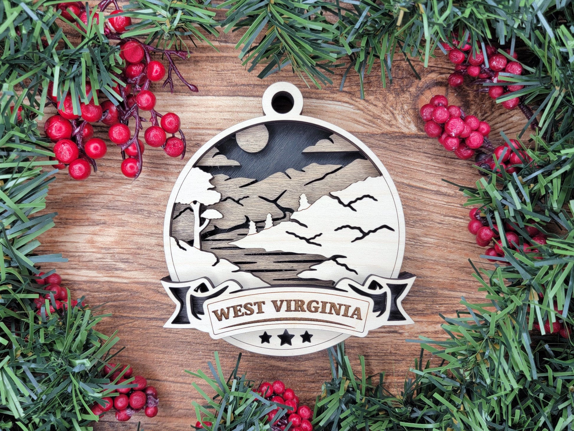 West Virginia America Set - Includes Ornaments, Signage & Key Hanger - SVG, PDF, AI File types - Works With All Lasers