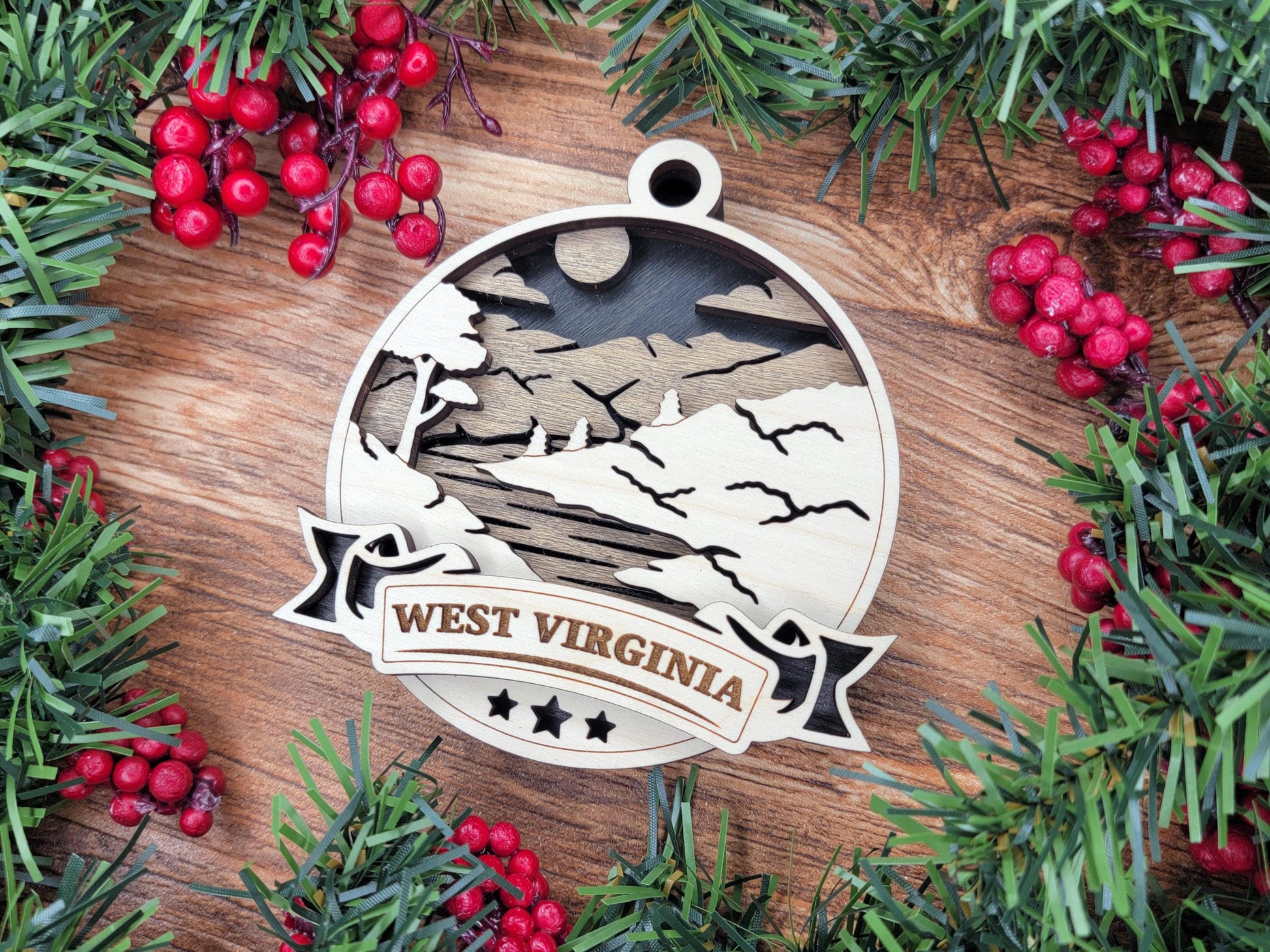 West Virginia America Set - Includes Ornaments, Signage & Key Hanger - SVG, PDF, AI File types - Works With All Lasers