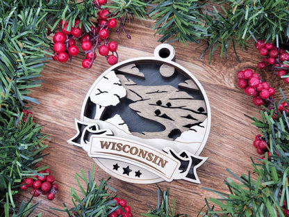 Wisconsin America Set - Includes Ornaments, Signage & Key Hanger - SVG, PDF, AI File types - Works With All Lasers